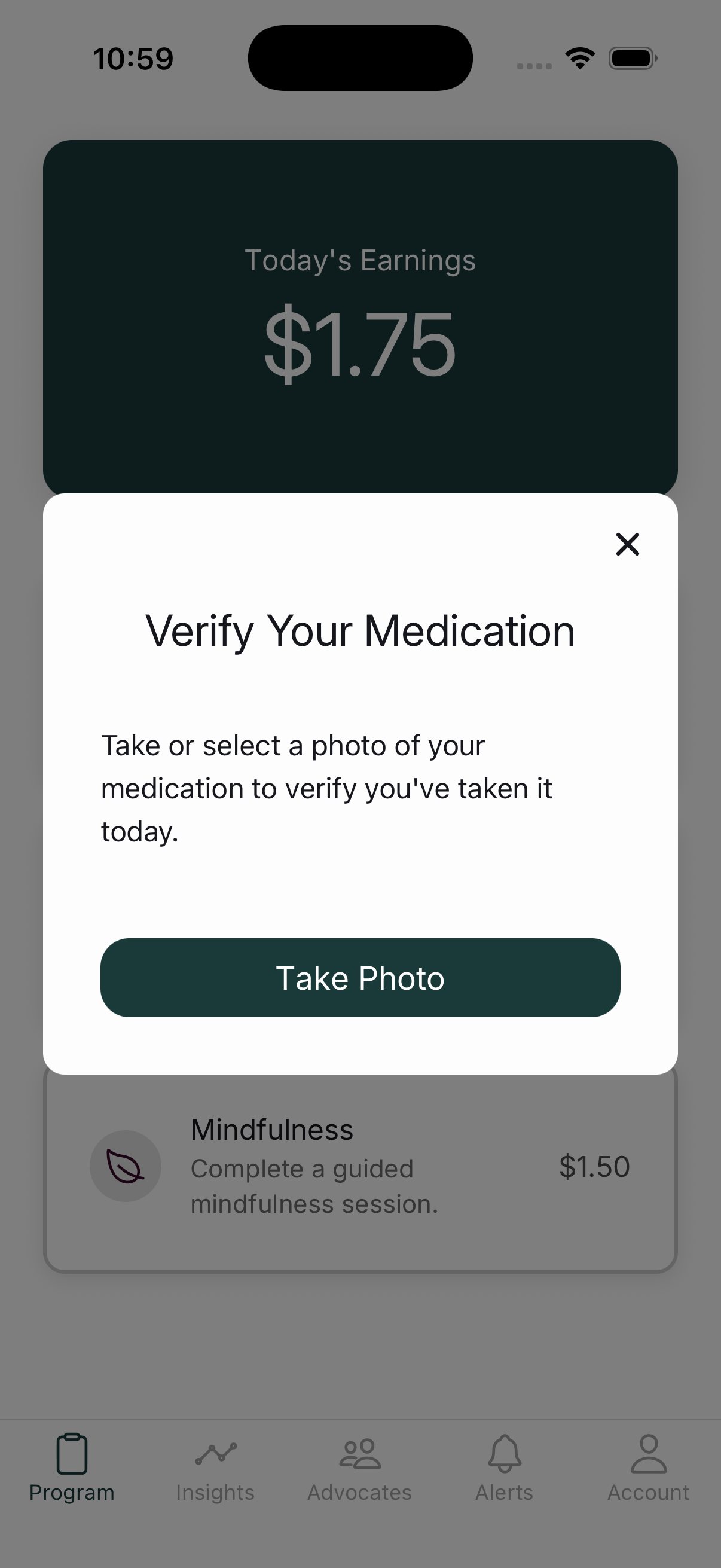 Invyta app medication logging