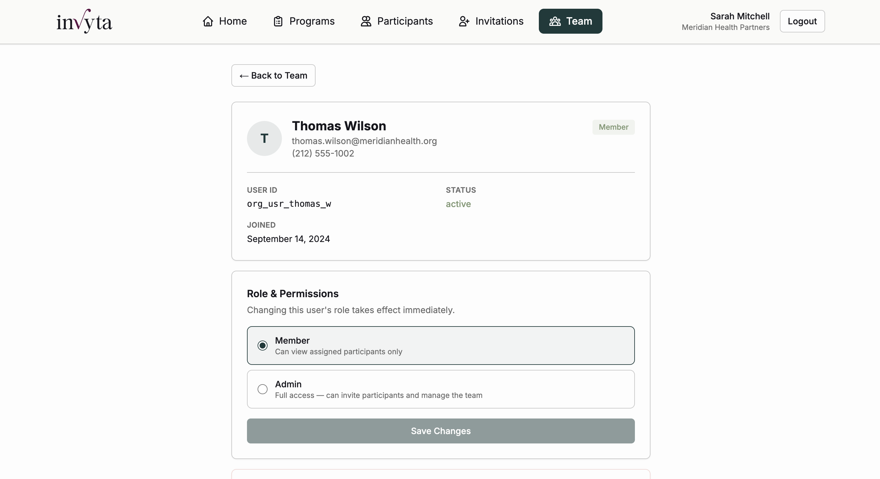 Team management: roles, permissions, and status