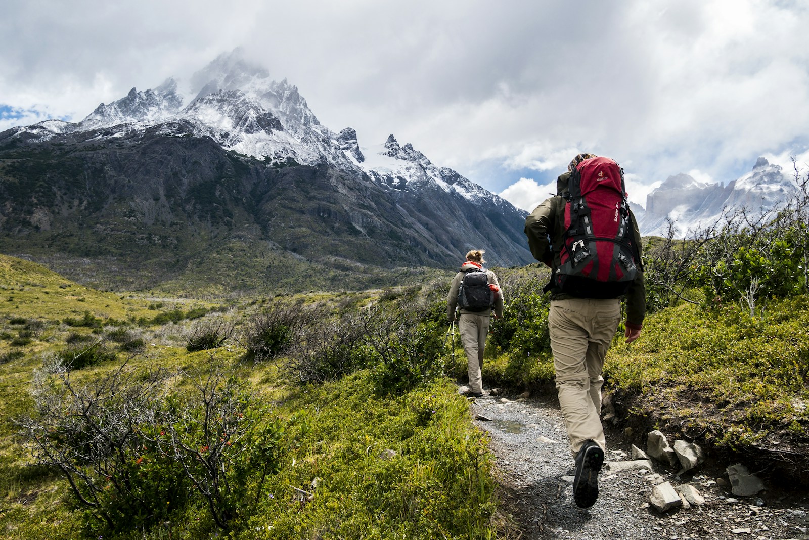 Hiker on a mountain trail, everyday movement outdoors